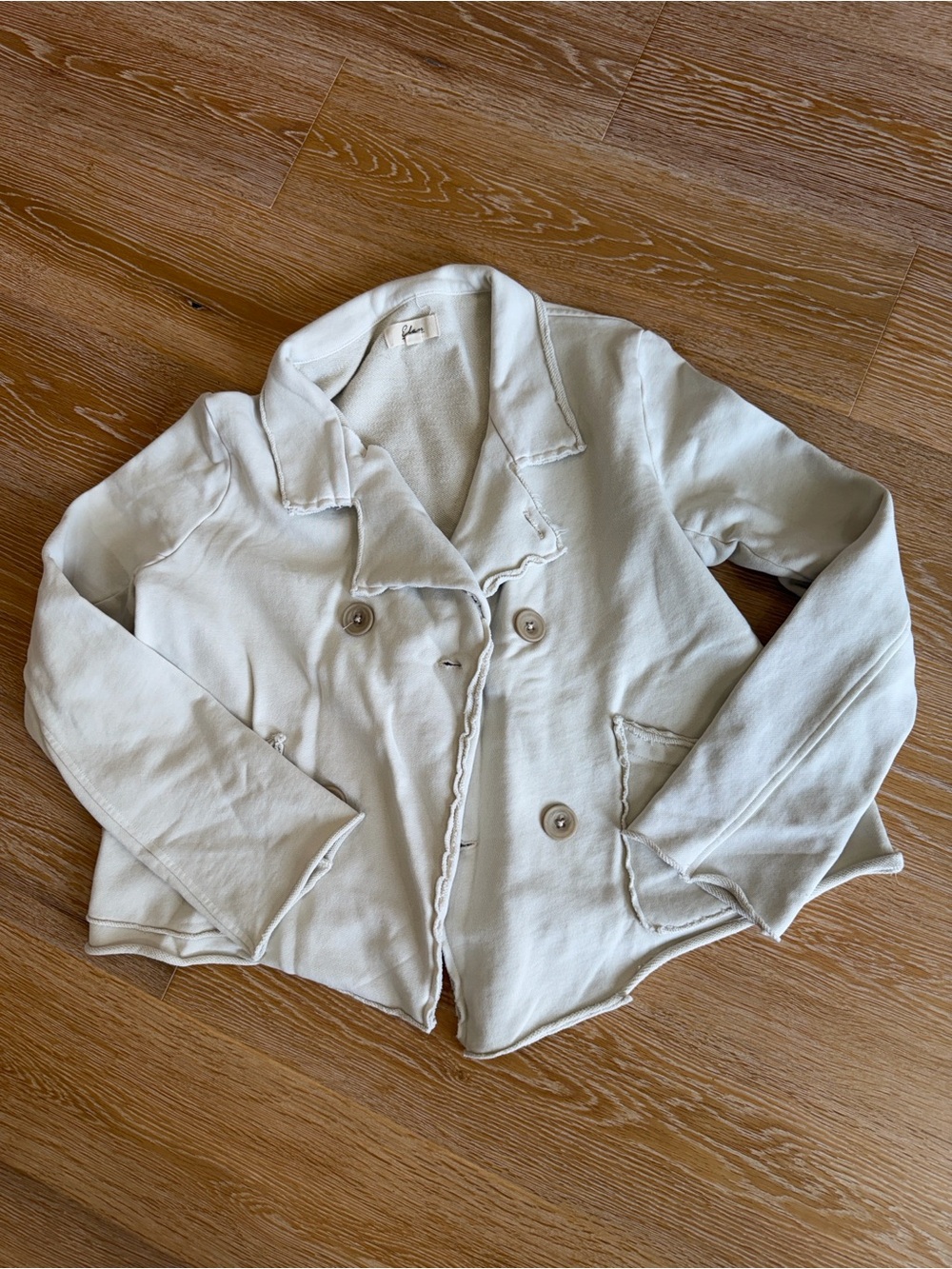 Casual Double-Breasted Women's Jacket in Off-White